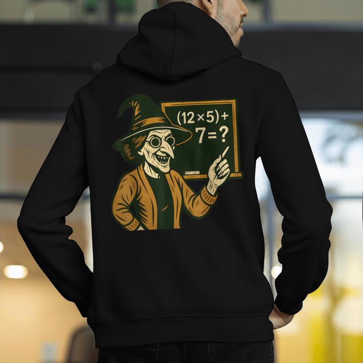 67 Teacher Halloween Witch Six Seven Meme Brainrot Math Joke Men's Hoodie Back Print, funny gift