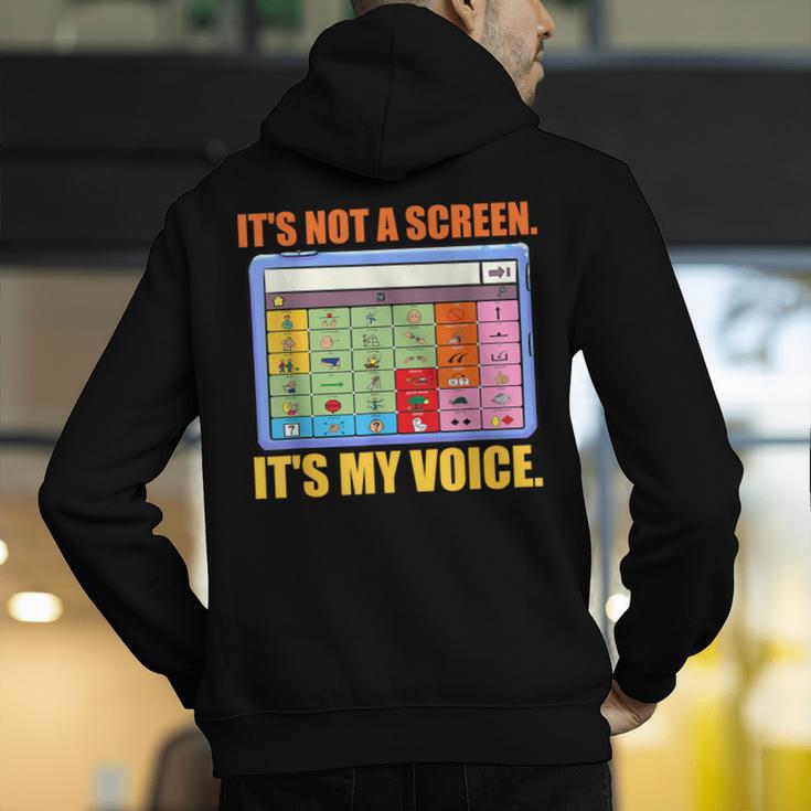 AAC Awareness AAC Teacher It's Not A Screen It's My Voice Men Women Men's Hoodie Back Print, funny gift AAC Awareness AAC Teacher It's Not A Screen It's My Voice Men Women Men's Hoodie Back Print, funny gift