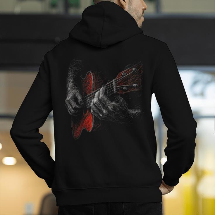 Acoustic Guitar Player Shirt Vintage Music Teacher Guitarist Men's Hoodie Back Print, funny gift