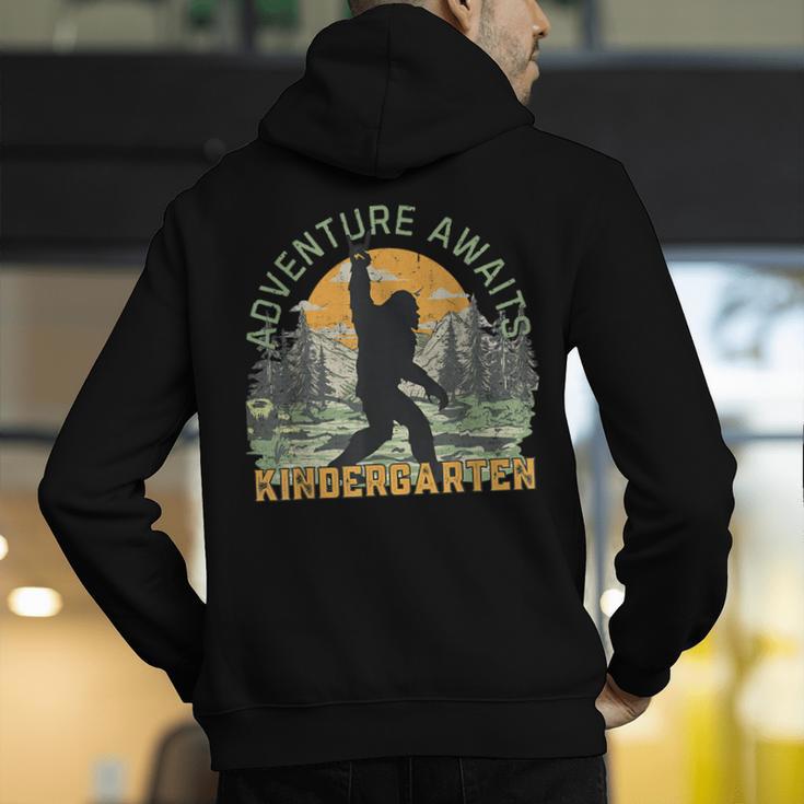 Adventure Awaits Bigfoot Teacher Kindergarten Back To School Men's Hoodie Back Print, funny gift Adventure Awaits Bigfoot Teacher Kindergarten Back To School Men's Hoodie Back Print, funny gift