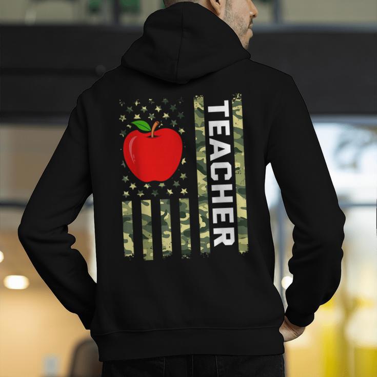American Flag Camouflage Teacher Patriotic 4th Of July Men's Hoodie Back Print, funny gift American Flag Camouflage Teacher Patriotic 4th Of July Men's Hoodie Back Print, funny gift