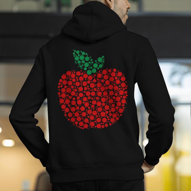 Apple Dot Pattern Art Teacher Appreciation Men Women Humor Men's Hoodie Back Print, funny gift