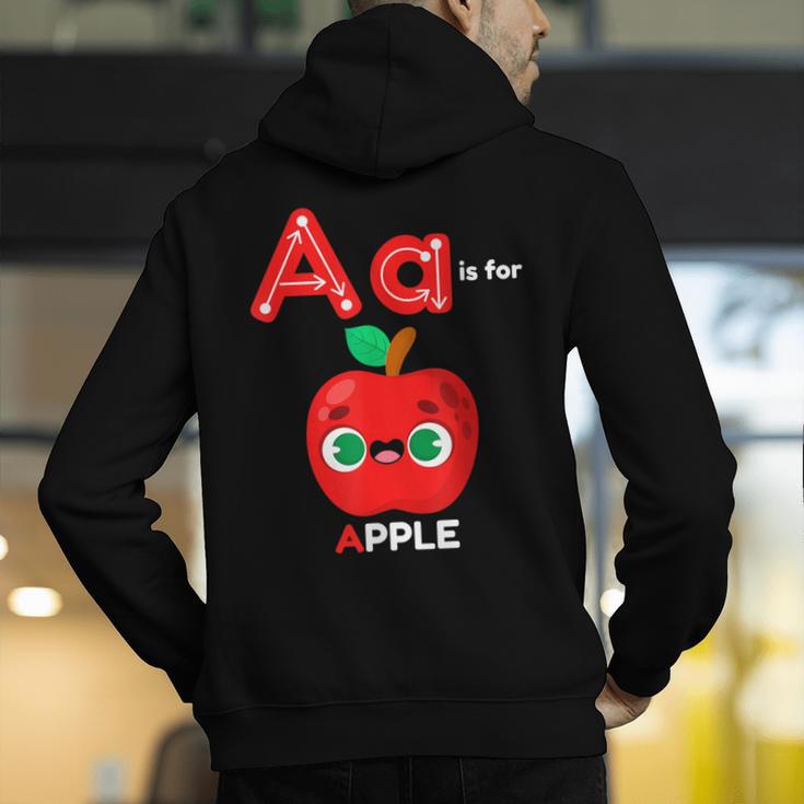 A Is For Apple Pre-K Kindergarten Teacher Student Men's Hoodie Back Print, funny gift A Is For Apple Pre-K Kindergarten Teacher Student Men's Hoodie Back Print, funny gift