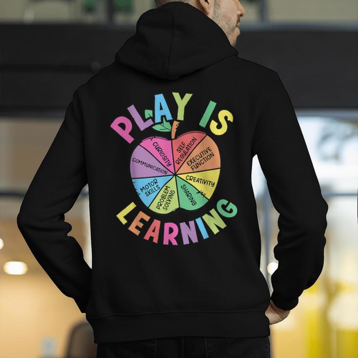 Apple Retro Play Is Learning Kindergarten Teacher Daycare Men's Hoodie Back Print, funny gift Apple Retro Play Is Learning Kindergarten Teacher Daycare Men's Hoodie Back Print, funny gift