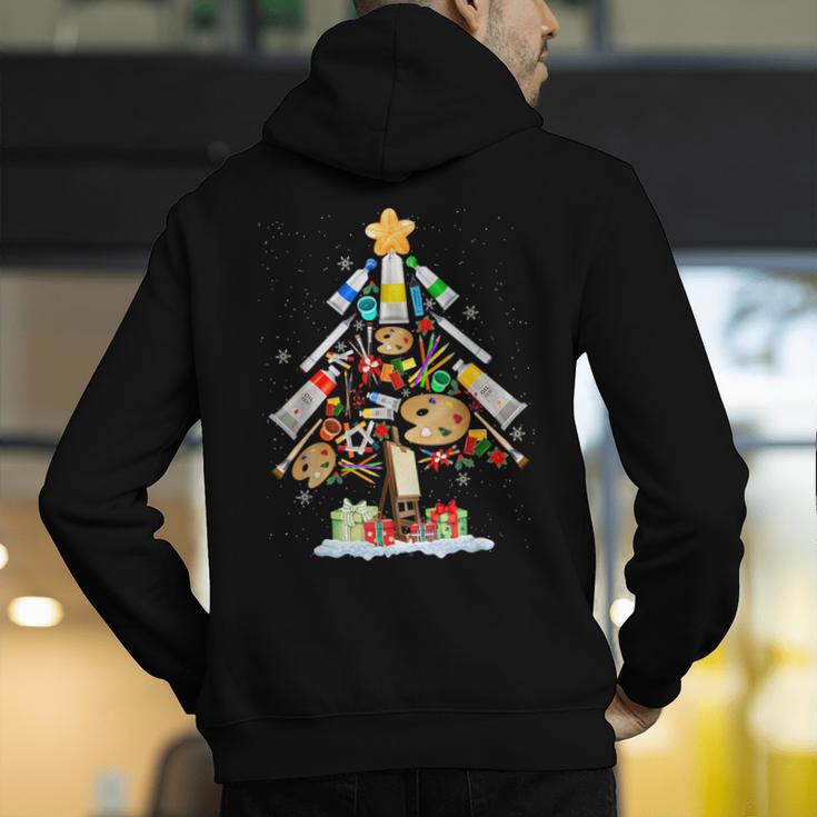 Art Christmas Tree Merry Christmas Artist Art Teacher Men's Hoodie Back Print, funny gift Art Christmas Tree Merry Christmas Artist Art Teacher Men's Hoodie Back Print, funny gift