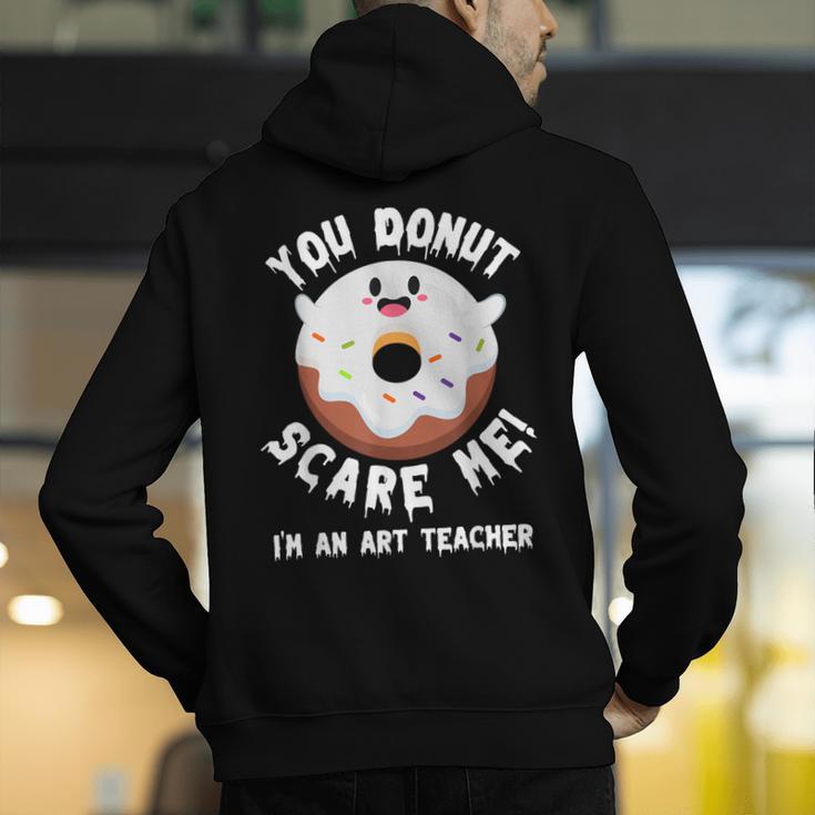 Art Teacher Halloween Donut Lover Costume Kawaii Monster Men's Hoodie Back Print, funny gift