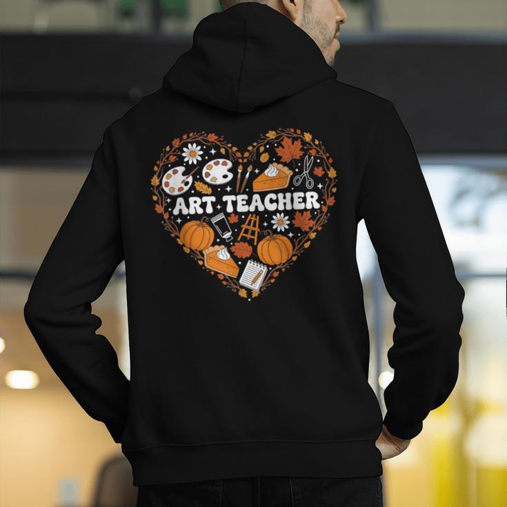 Art Teacher Heart Autumn Thanksgiving Kids Men's Hoodie Back Print, funny gift Art Teacher Heart Autumn Thanksgiving Kids Men's Hoodie Back Print, funny gift