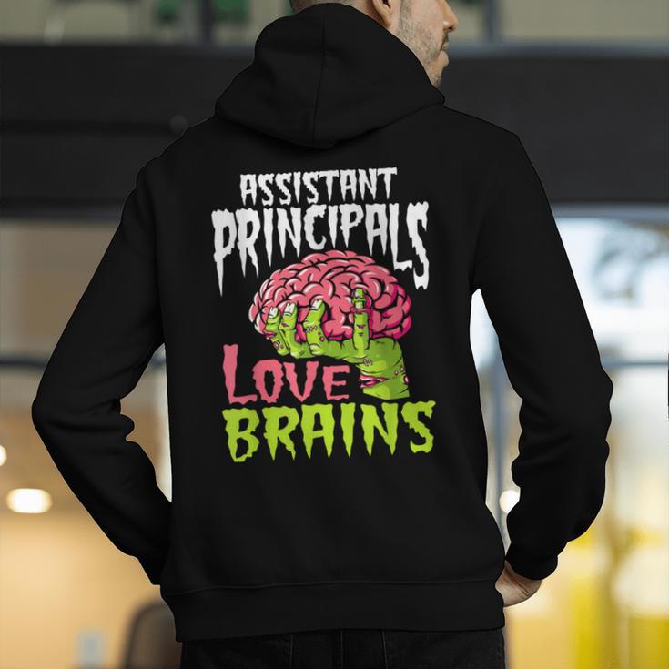 Assistant Principals Love Brains Zombie Teacher Halloween Men's Hoodie Back Print, funny gift Assistant Principals Love Brains Zombie Teacher Halloween Men's Hoodie Back Print, funny gift