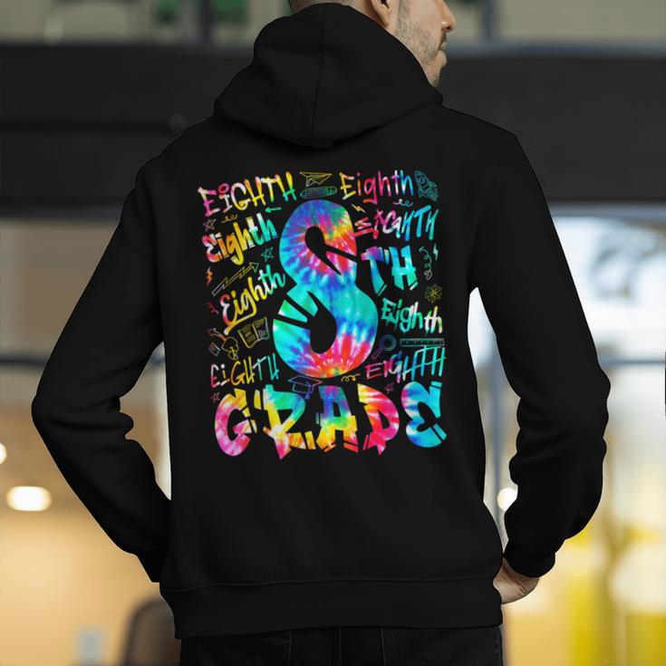 Back To School Eighth 8th Grade Tie Dye Typography Teacher Men's Hoodie Back Print, funny gift Back To School Eighth 8th Grade Tie Dye Typography Teacher Men's Hoodie Back Print, funny gift