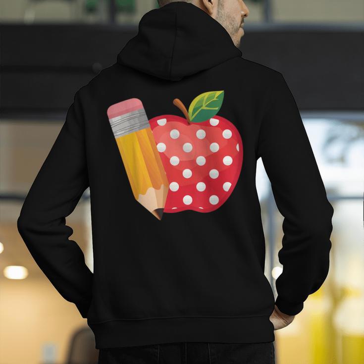 Back To School Pencil And Apple Teacher Student Men's Hoodie Back Print, funny gift Back To School Pencil And Apple Teacher Student Men's Hoodie Back Print, funny gift
