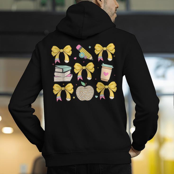 Back To School Yellow Bows Book Coffee Leopard Apple Teacher Men's Hoodie Back Print, funny gift Back To School Yellow Bows Book Coffee Leopard Apple Teacher Men's Hoodie Back Print, funny gift