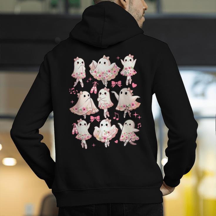 Ballet Ghost Ballet Dancer Spooky Dance Halloween Teacher Men's Hoodie Back Print, funny gift