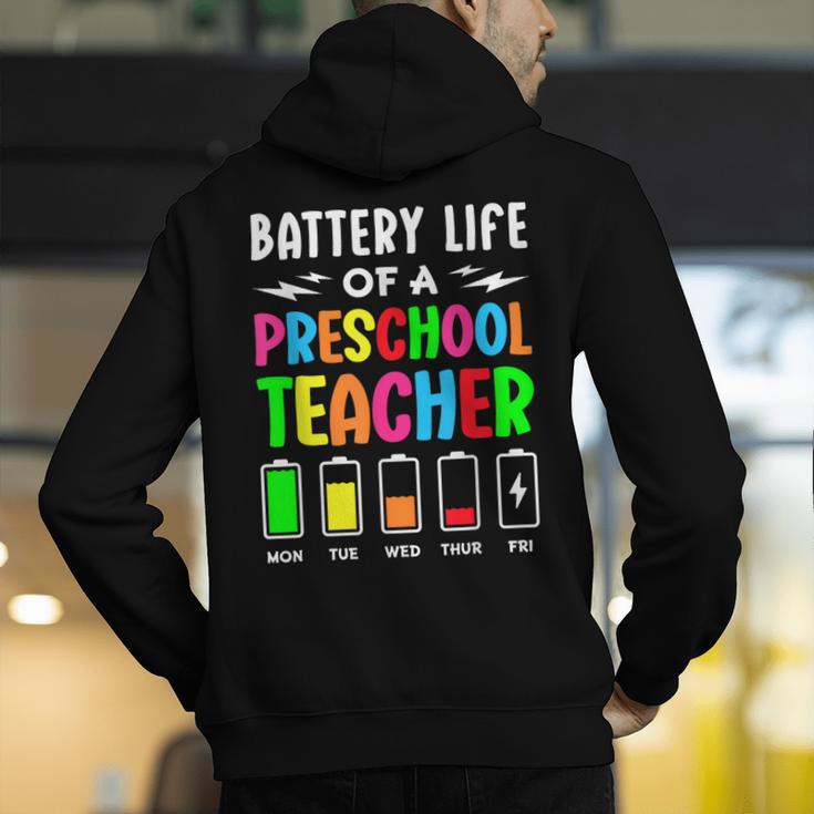 Battery Life Of a Preschool School Teacher School Week Men's Hoodie Back Print, funny gift Battery Life Of a Preschool School Teacher School Week Men's Hoodie Back Print, funny gift