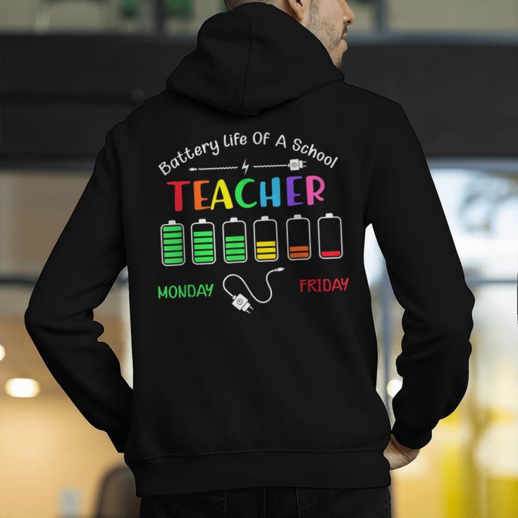 Battery Life Of A School Teacher Monday To Friday For Men Women Men's Hoodie Back Print, funny gift Battery Life Of A School Teacher Monday To Friday For Men Women Men's Hoodie Back Print, funny gift