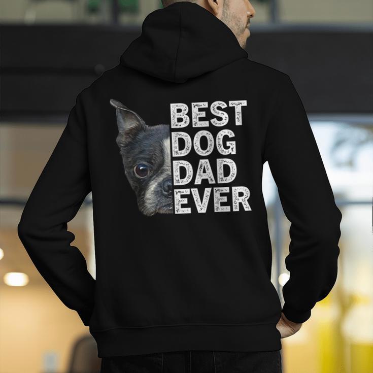Best Dog Dad Ever Boston Terrier Dog Lover For Dad Men Women Girls Kids Men's Hoodie Back Print, Boston Terrier Dad Hoodies, funny gift