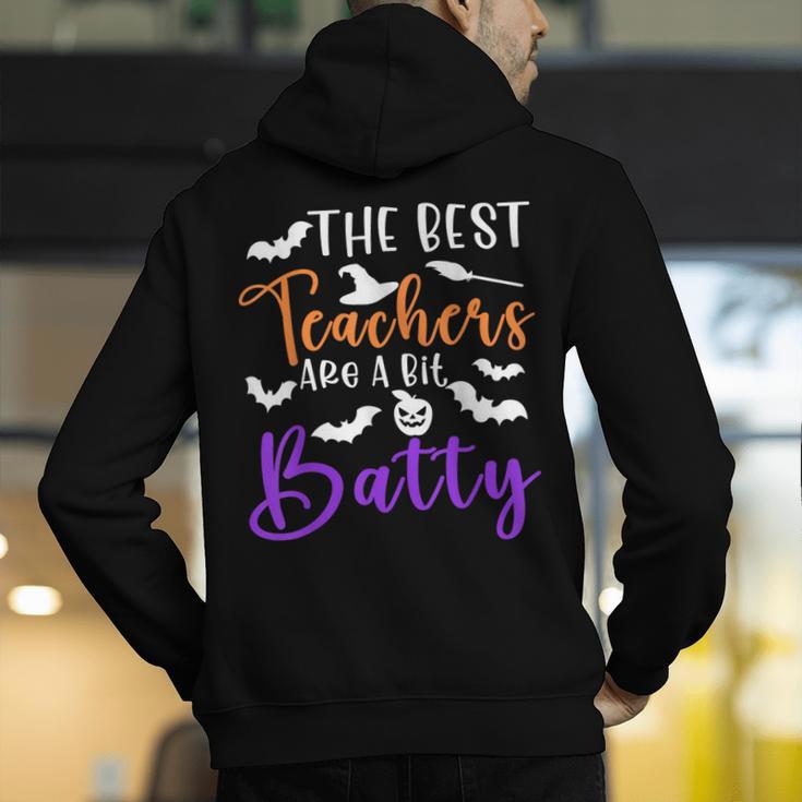The Best Teachers Are A Bit Batty Teacher Bat Halloween Men's Hoodie Back Print, funny gift