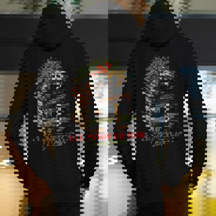 All Booked For Christmas Christmas Book Tree For Teacher For Men Women Kids Men&#x27;s Hoodie Back Print, funny gift