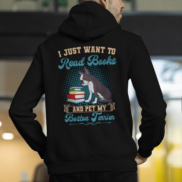 Boston Terrier American Gentleman Bibliophile Book Lover Men's Hoodie Back Print, American Boston Terrier Hoodies, funny gift