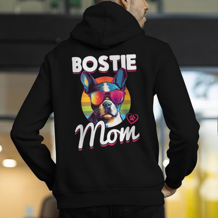 Boston Terrier Bostie Dog Breed Pet Bostie Mom Men's Hoodie Back Print, Boston Terrier Mom Hoodies, funny gift