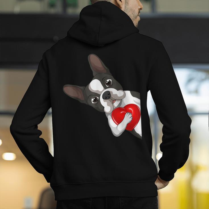 Boston Terrier Bostie Dog Kids Women Girls Men's Hoodie Back Print, funny gift