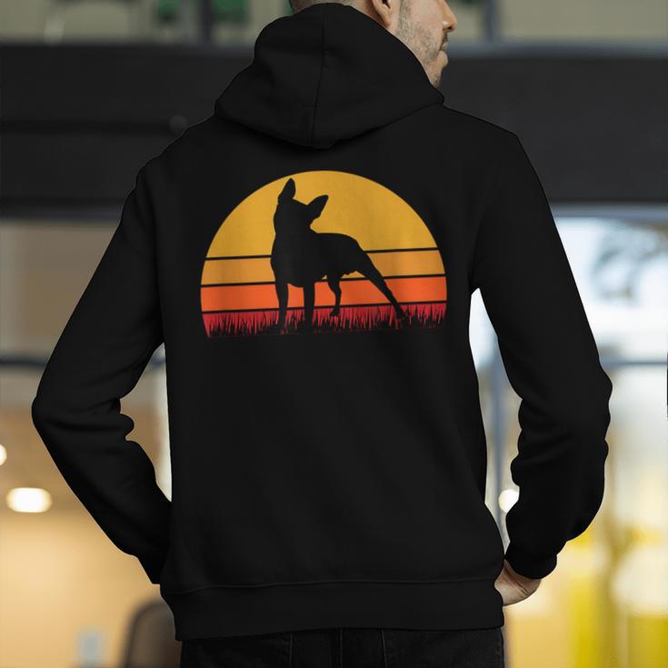 Boston Terrier Bostie Sunset Retro Dog Pet Mom Dad Men's Hoodie Back Print, Boston Terrier Mom Hoodies, Boston Terrier Dad Hoodies, funny gift