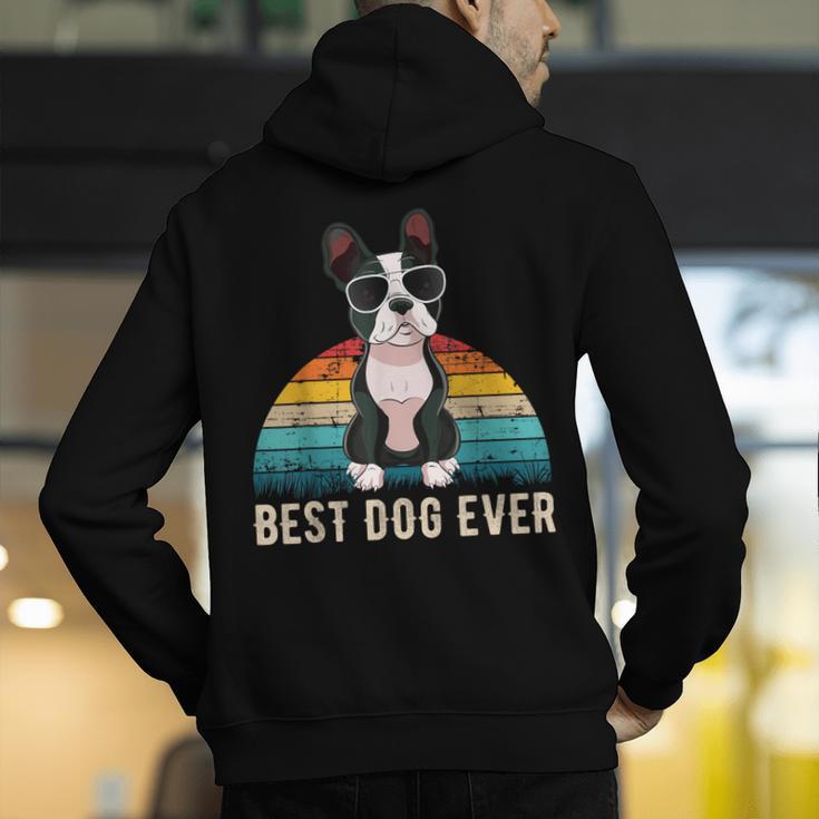Boston Terrier Boston-Bulldog For Men Women Girls Kids Men's Hoodie Back Print, funny gift