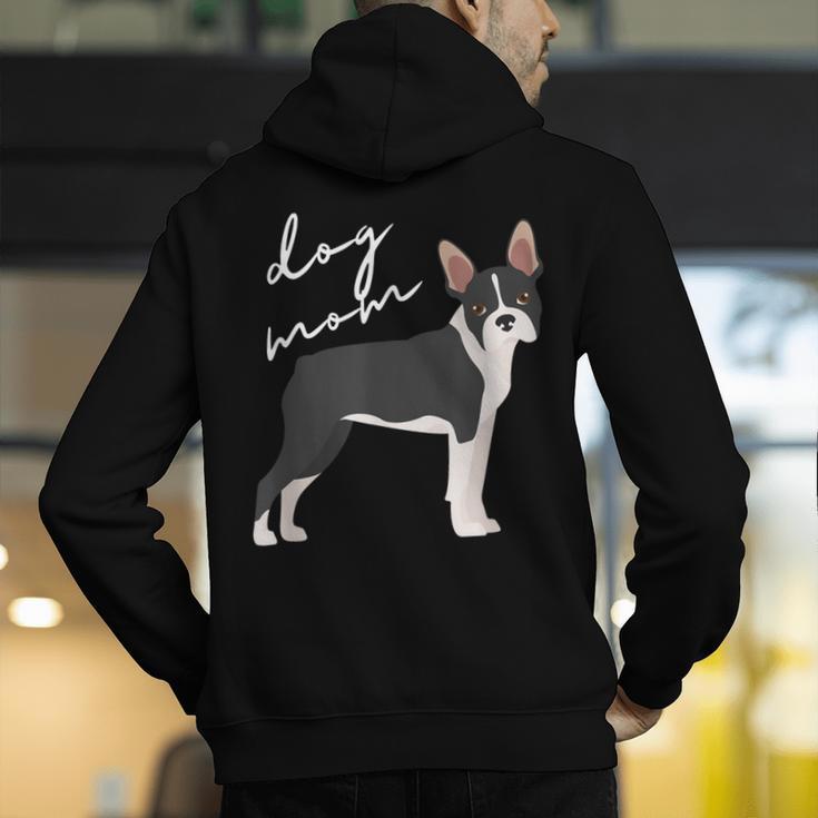 Boston Terrier Dog Mom Woman Women Men's Hoodie Back Print, Boston Terrier Mom Hoodies, funny gift