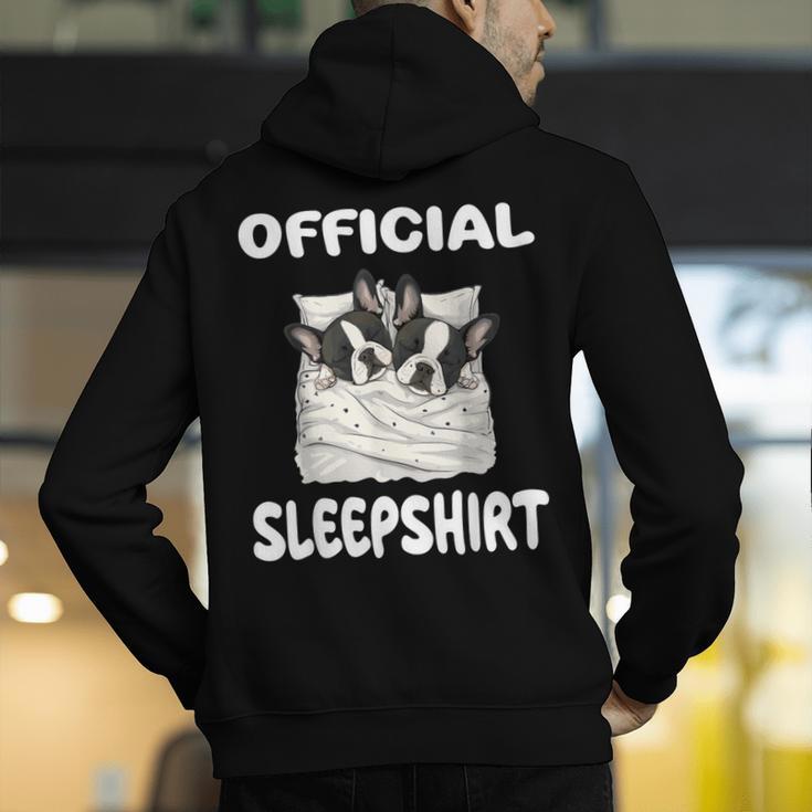 Boston Terrier Dog Official Sleepshirt Pajamas Nightgown For Men Women Girls Kids Men's Hoodie Back Print, funny gift