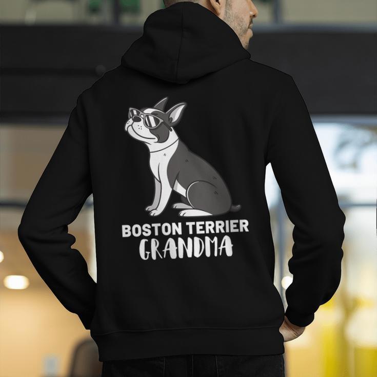 Boston Terrier Dog Owner Grandma Men's Hoodie Back Print, funny gift