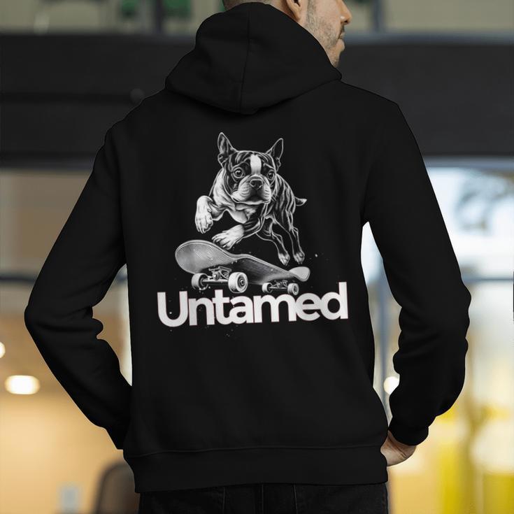 Boston Terrier Dog Untamed For Men Women Men's Hoodie Back Print, funny gift