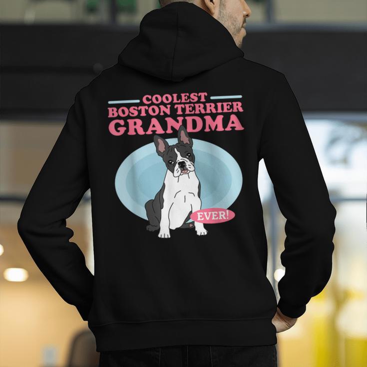 Boston Terrier Grandma Bostie Dog Owner Boston Terrier Men Women Men's Hoodie Back Print, funny gift