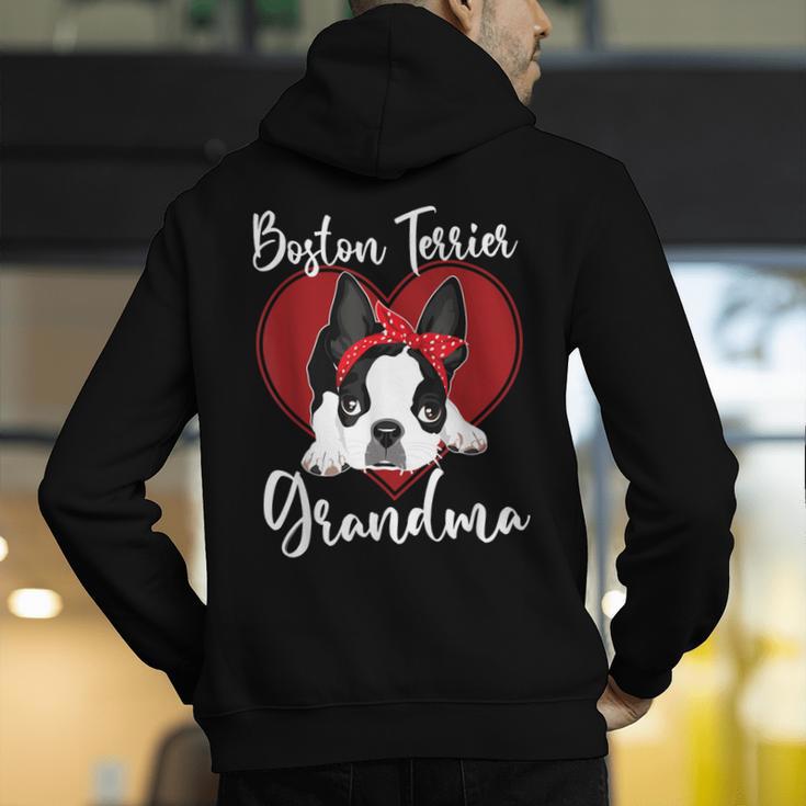 Boston Terrier Grandma Dog Owner Boston Terrier For Men Women Men's Hoodie Back Print, funny gift