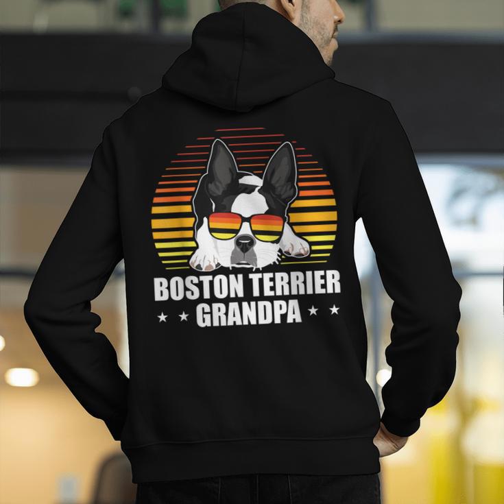 Boston Terrier Grandpa Dog Owner Boston Terrier Men's Hoodie Back Print, funny gift