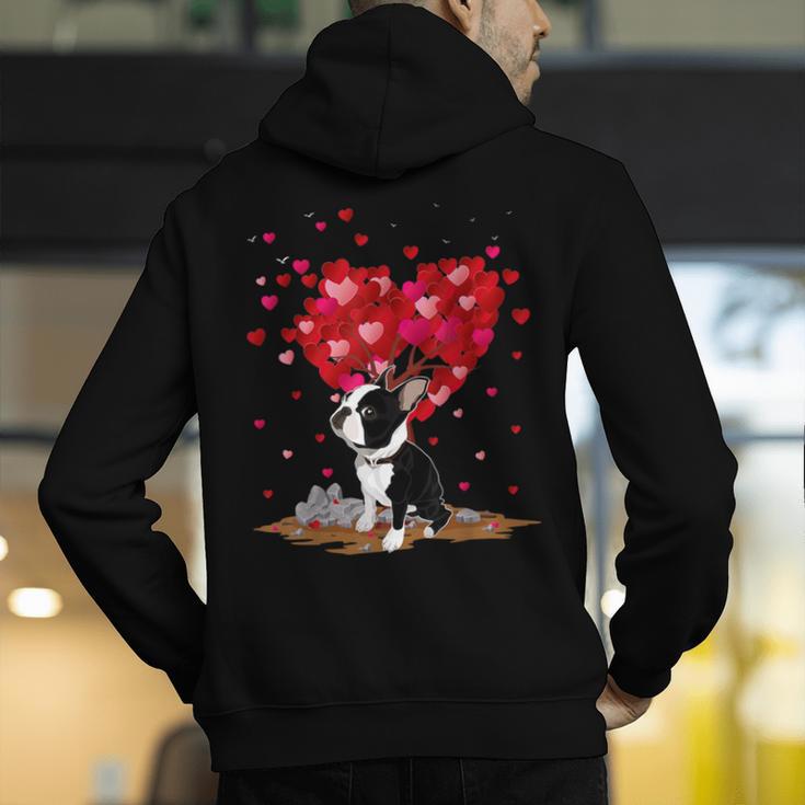 Boston Terrier Lover Heart Shape Boston Terrier Valentine Men's Hoodie Back Print, funny gift