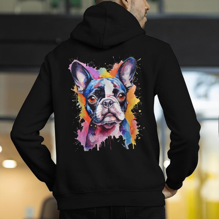 Boston Terrier Lover Pop Art Color Boston Terrier Dog For Men Women Girls Kids Men's Hoodie Back Print, funny gift