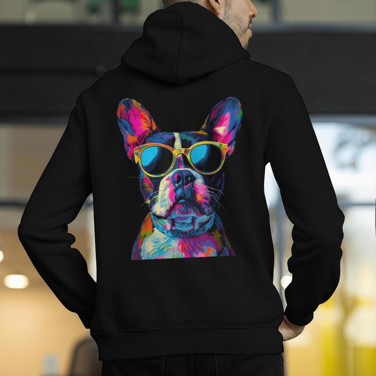Boston Terrier Lovers Pop Art Boston Terrier Men's Hoodie Back Print, funny gift