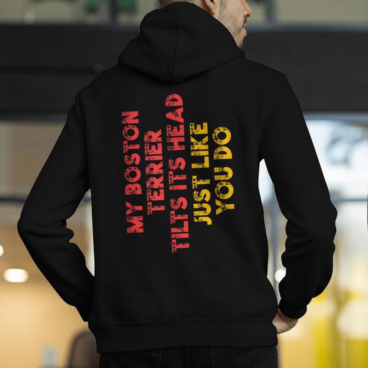 Boston Terrier Mom Dad Dog Lover Owner Women Men Men's Hoodie Back Print, Boston Terrier Mom Hoodies, Boston Terrier Dad Hoodies, funny gift