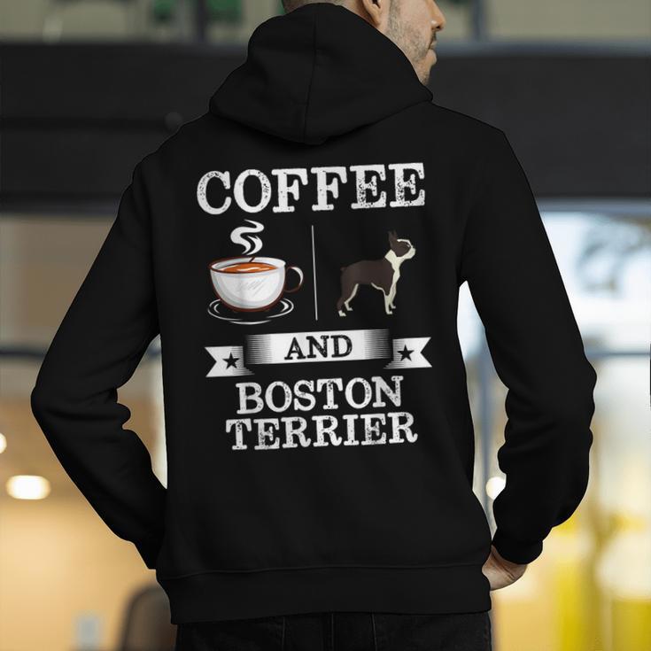 Boston Terrier Shirt Coffee And Boston Terrier Cute Dog For Men Women Girls Kids Men's Hoodie Back Print, funny gift