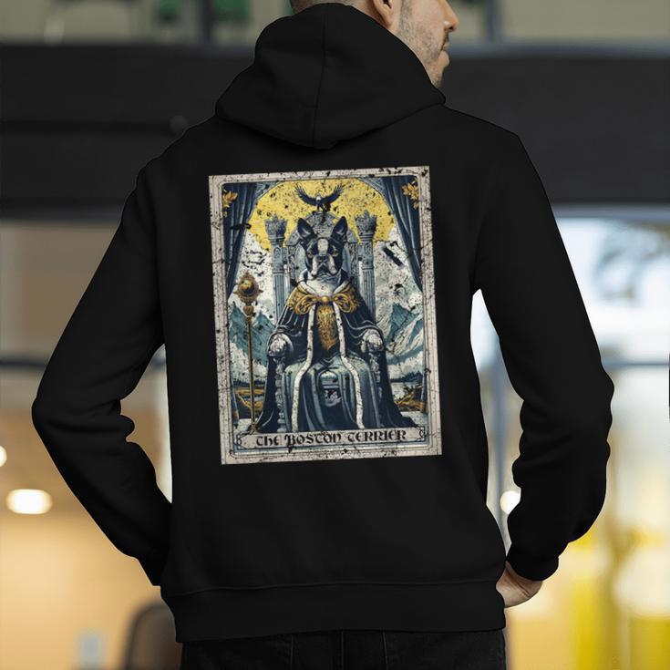 Boston Terrier Tarot Card Dog Men's Hoodie Back Print, Boston Terrier Tarot Hoodies, funny gift