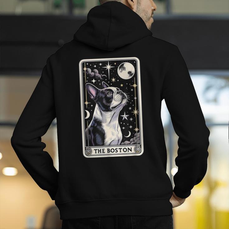 Boston Terrier Tarot Card Star With The Moon Men Women Kids Men's Hoodie Back Print, Boston Terrier Tarot Hoodies, funny gift