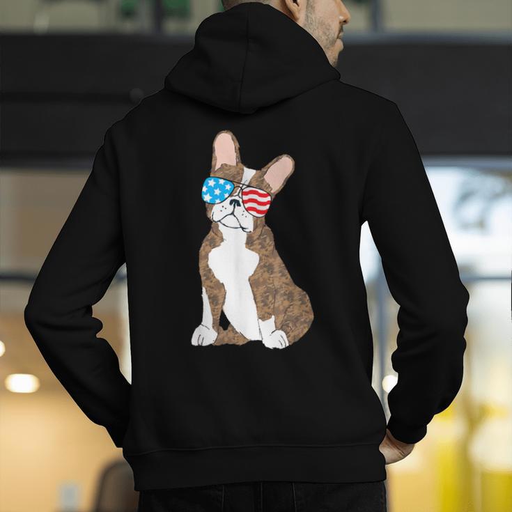 Brindle Boston Terrier Dog Patriotic Shirt USA Flag Men's Hoodie Back Print, Patriotic Boston Terrier Hoodies, funny gift