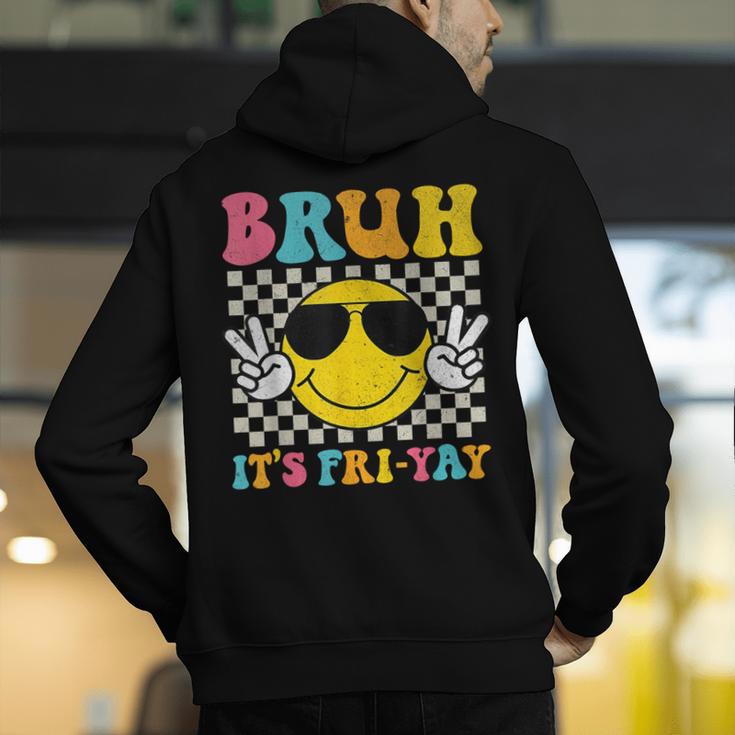 Bruh It's Fri-Yay Friday Weekend Smile Face Teacher Student Men's Hoodie Back Print, funny gift Bruh It's Fri-Yay Friday Weekend Smile Face Teacher Student Men's Hoodie Back Print, funny gift