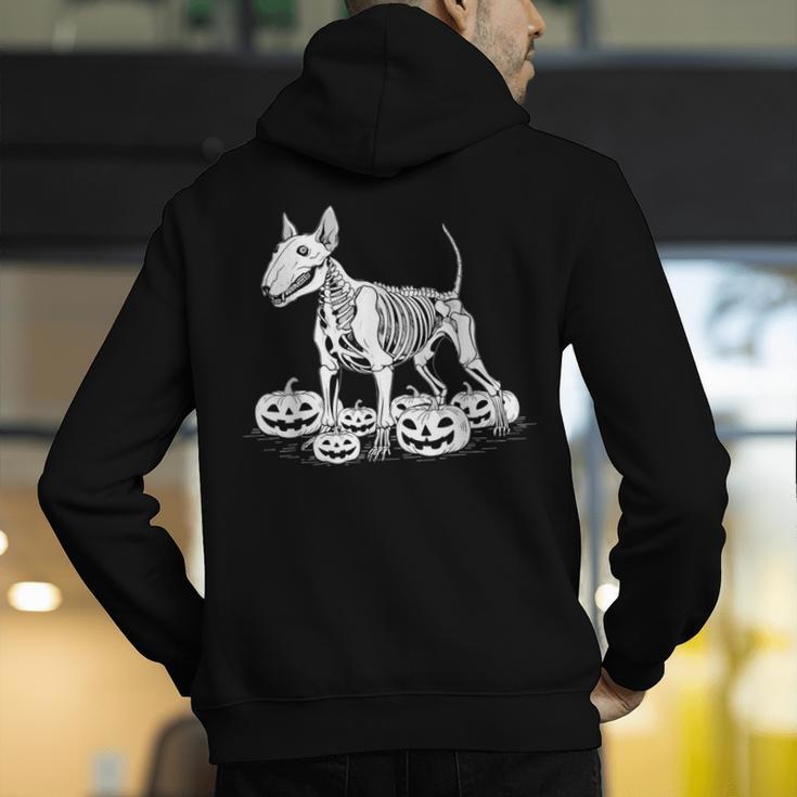 Bull Terrier Skeleton Birthday Halloween Kids Men's Hoodie Back Print, funny gift