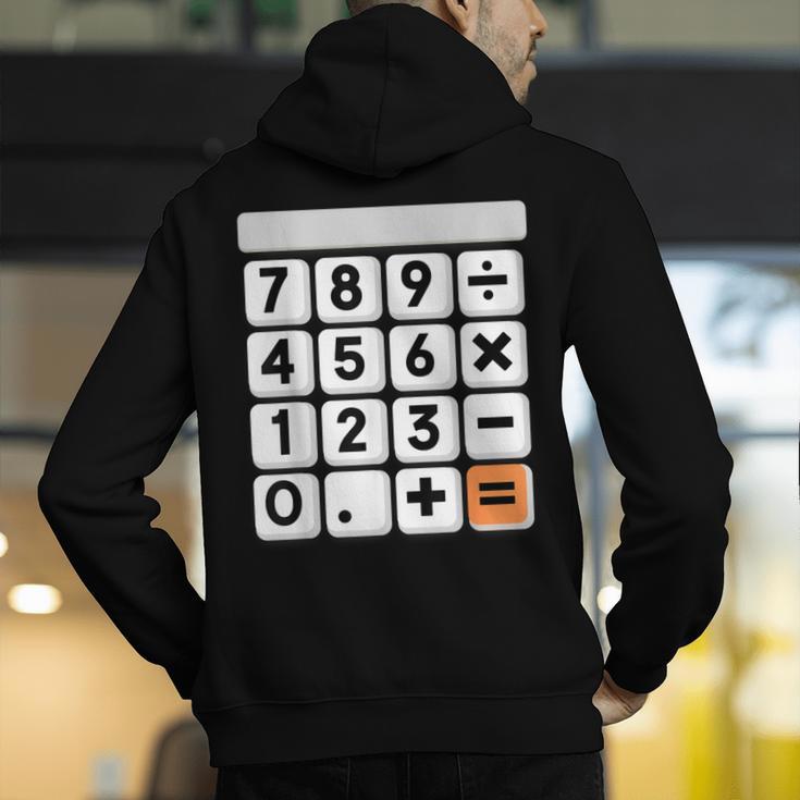 Calculator Easy Halloween Costume For Math Teacher Men's Hoodie Back Print, funny gift