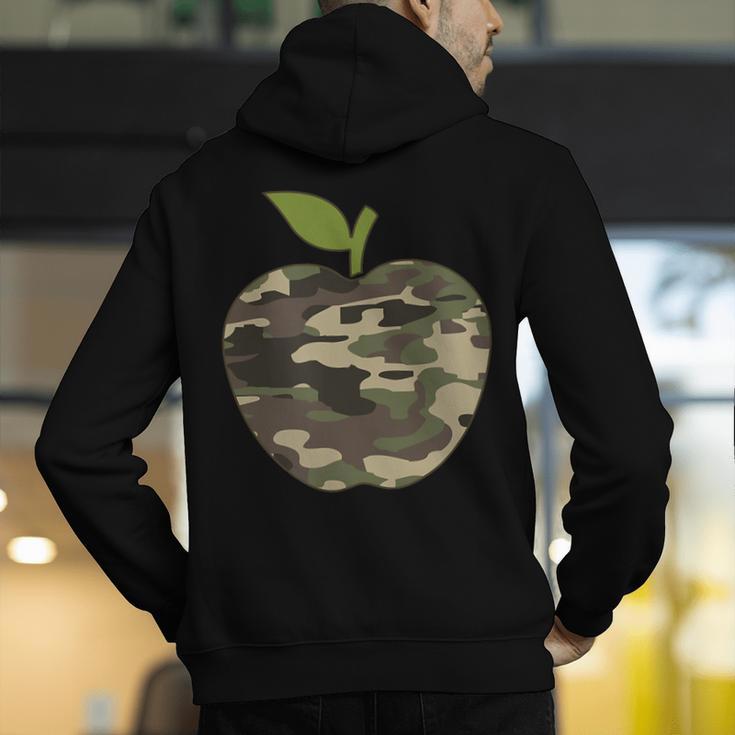 Camo Apple Camouflage Clothing School Student Camo Teacher Men Women Kids Men's Hoodie Back Print, funny gift