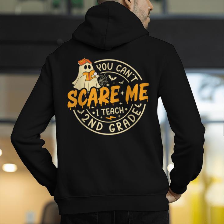 You Can't Scare Me I Teach 2nd Grade Teacher Halloween Ghost Men's Hoodie Back Print, 2nd Grade Teacher Hoodies, funny gift
