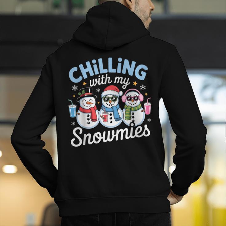 Chillin With My Snowmie Women Christmas Snowman Teacher Snow Men's Hoodie Back Print, funny gift Chillin With My Snowmie Women Christmas Snowman Teacher Snow Men's Hoodie Back Print, funny gift