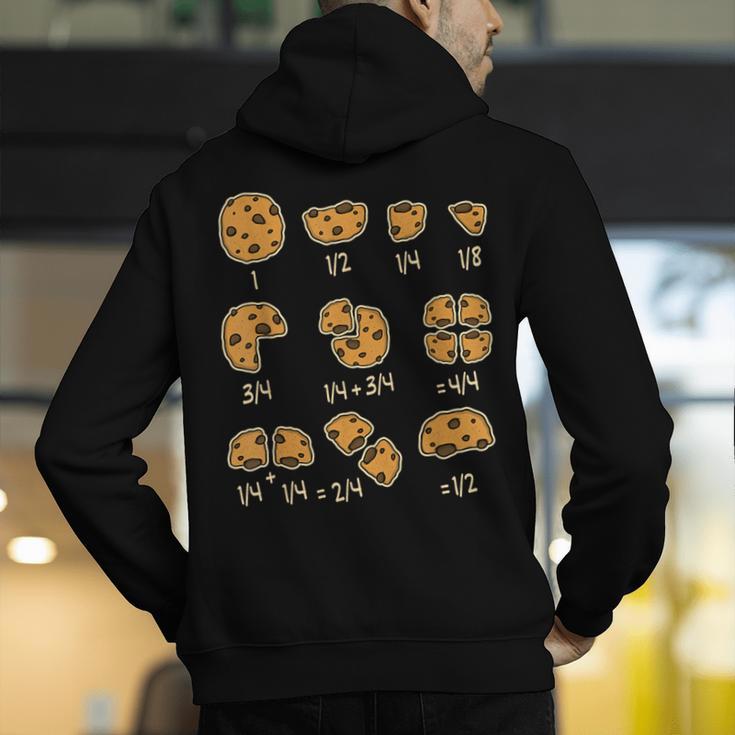 Chocolate Cookie Quick Math Fraction Math Teachers For Men Women Girls Kids Men's Hoodie Back Print, funny gift