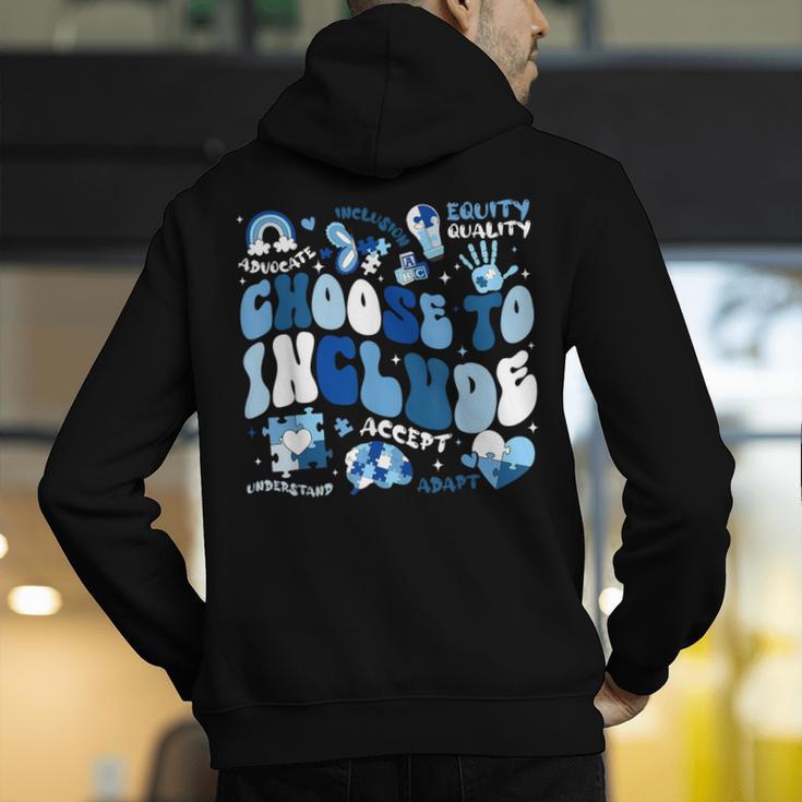 Choose To Include Inclusion Matters Autism Awareness Teacher Men's Hoodie Back Print, funny gift