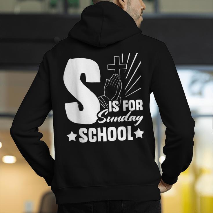Christian Teacher S Is For Sunday School Essentials Men's Hoodie Back Print, funny gift Christian Teacher S Is For Sunday School Essentials Men's Hoodie Back Print, funny gift